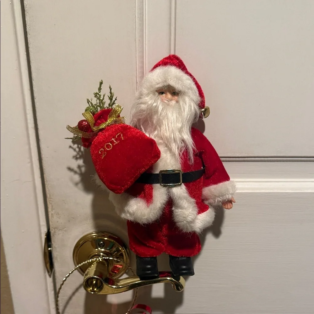 Christmas bundle Large Door Christmas Bells and small Santa Clause figure